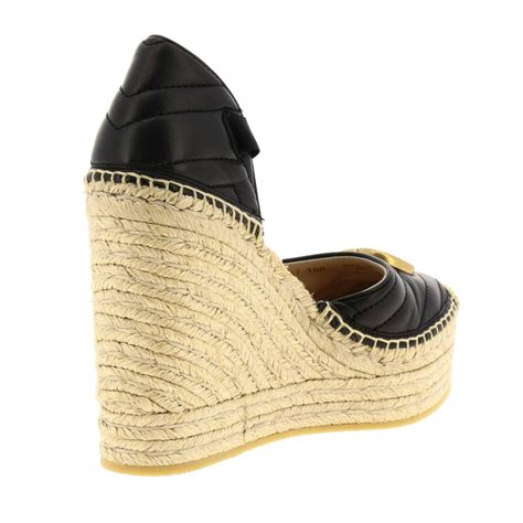 gucci zeppa corda pelle nere|Espadrilles Gucci in Pelle Nero taglia 38.5 EU .